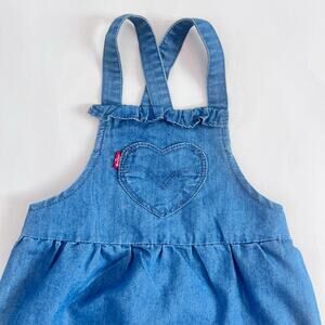 LEVI'S SAN FRANCISCO TODDLER GIRLS DENIM SLEEVLESS JUMPER BLUE SIZE 18 MONTHS